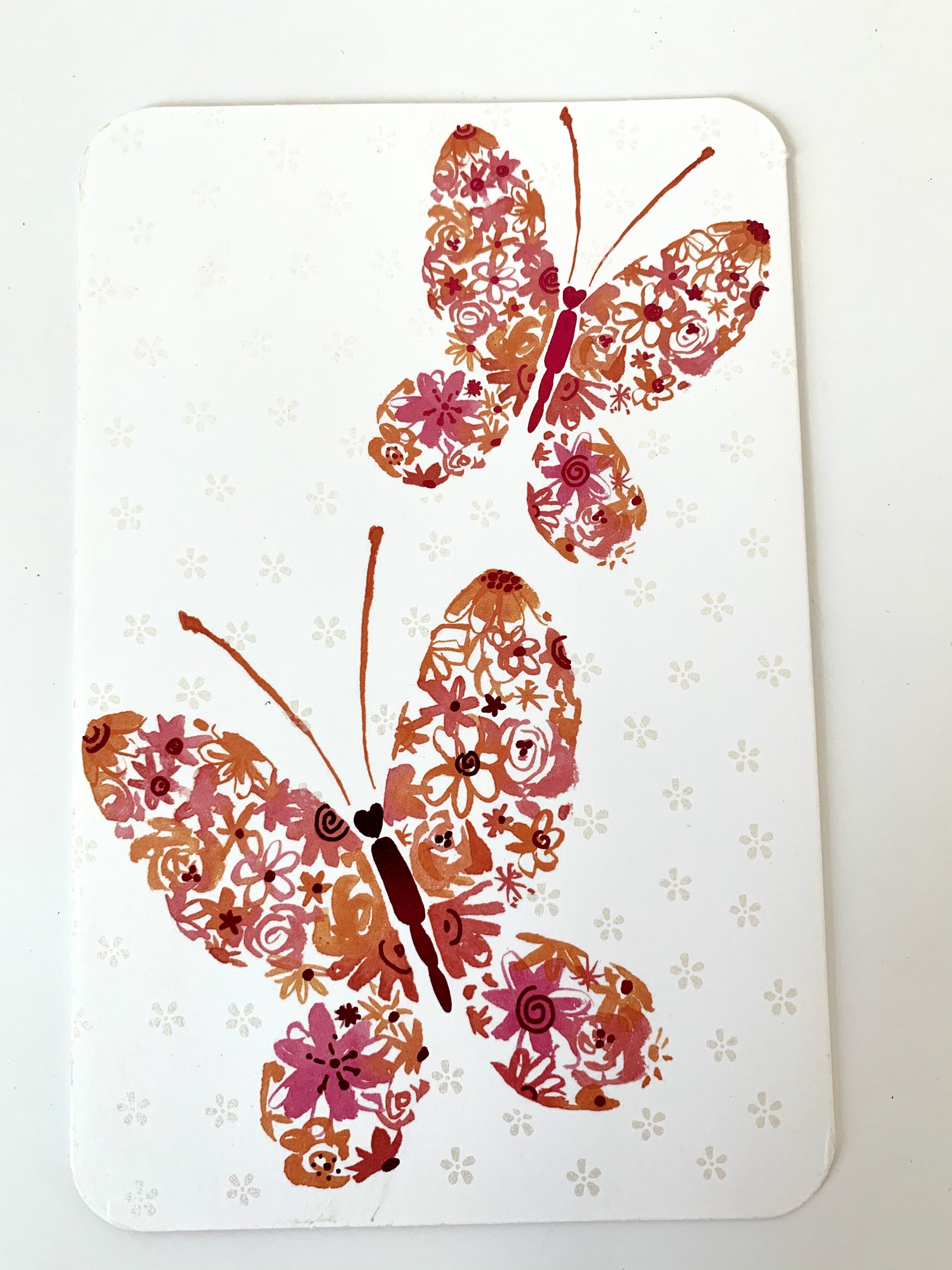 butterflies blank card