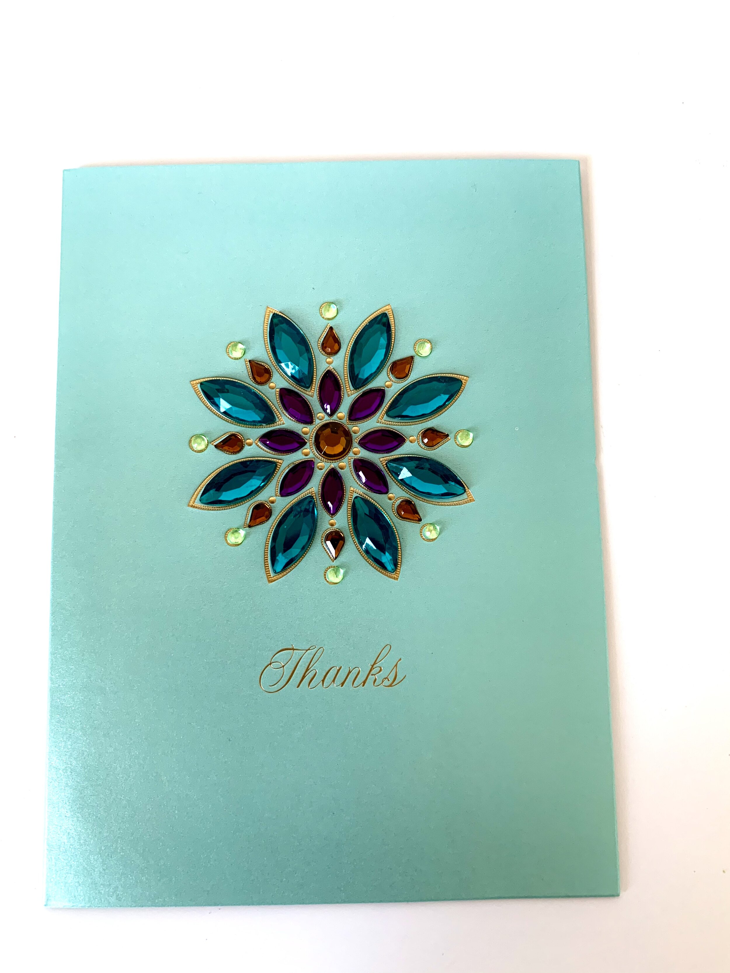 thanks jeweled card