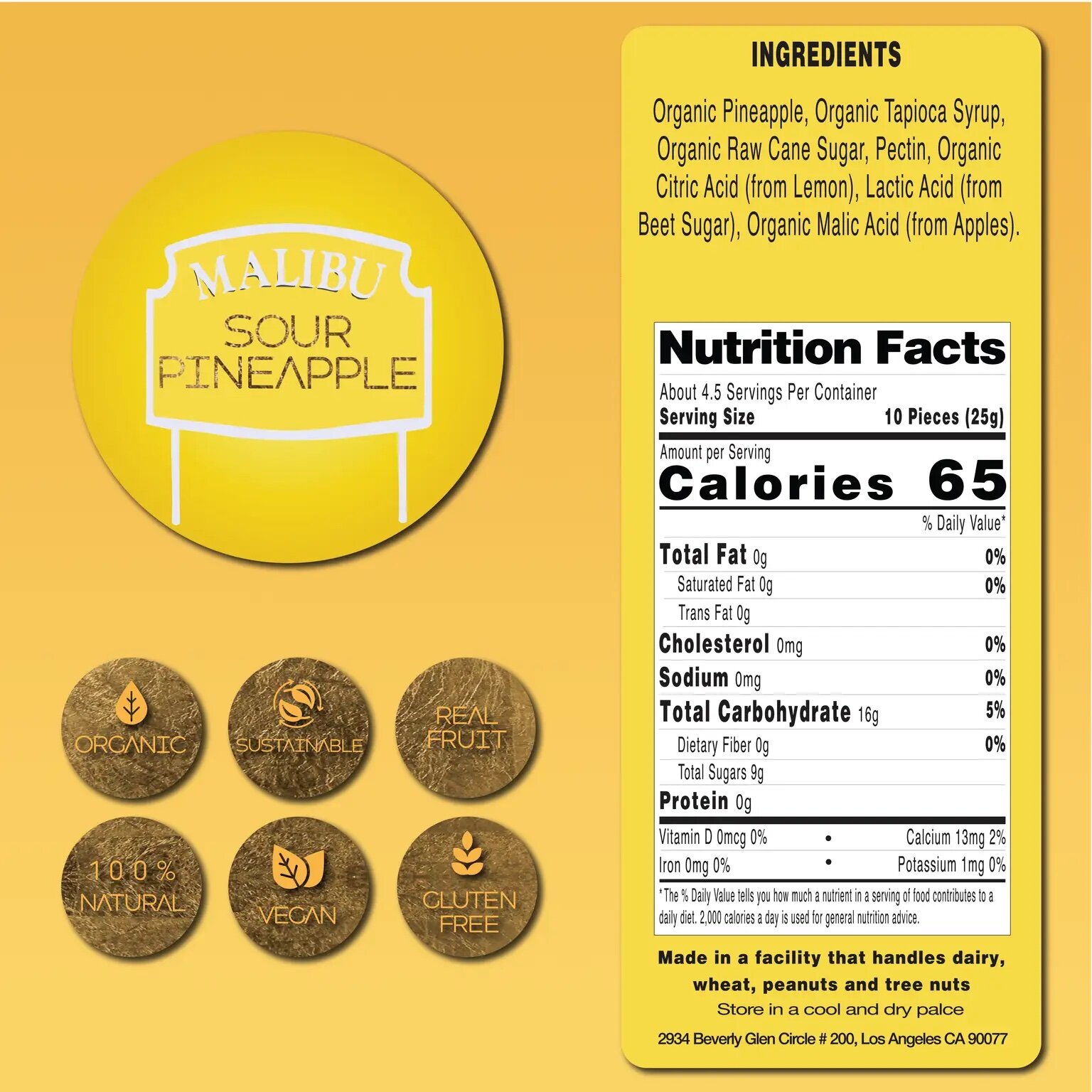 malibu sour pineapple gummy bears