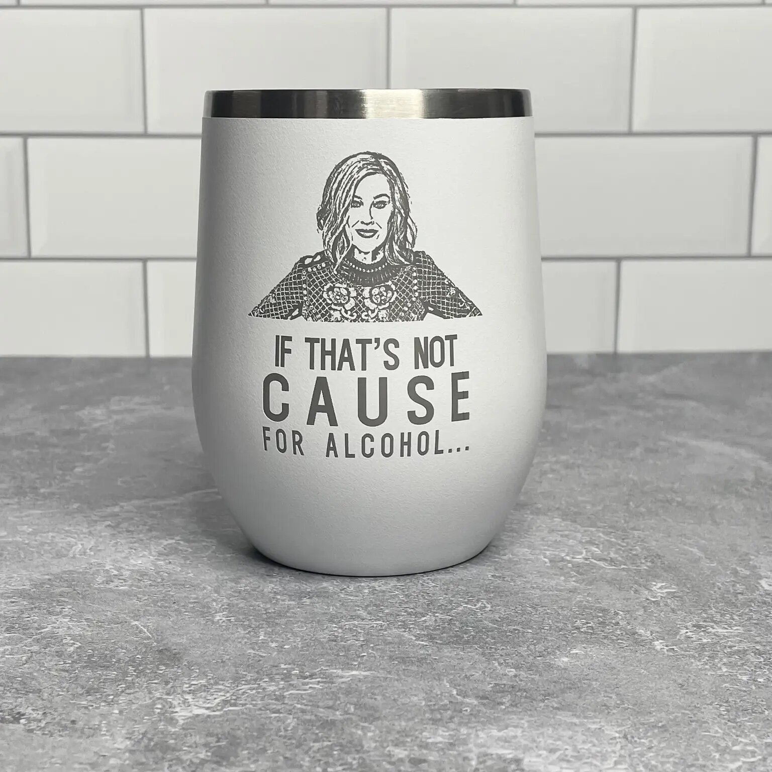 moira rose ‘if that’s not cause for alcohol’ tumbler (schitts creek)