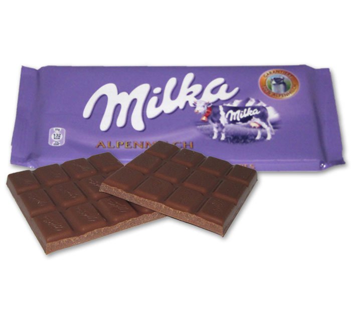 milka alpine milk chocolate bar