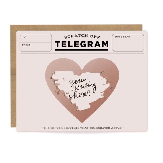 rose gold telegram scratch off card