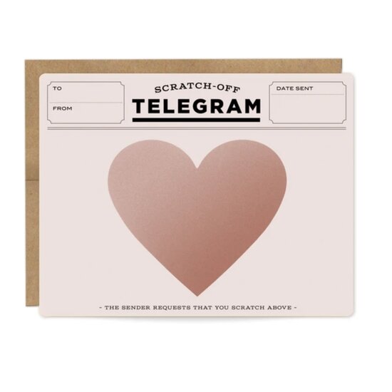 rose gold telegram scratch off card