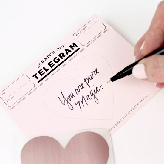 rose gold telegram scratch off card