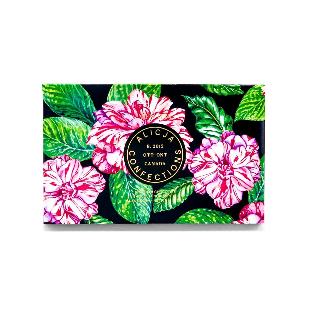 mentha dark chocolate candy bar