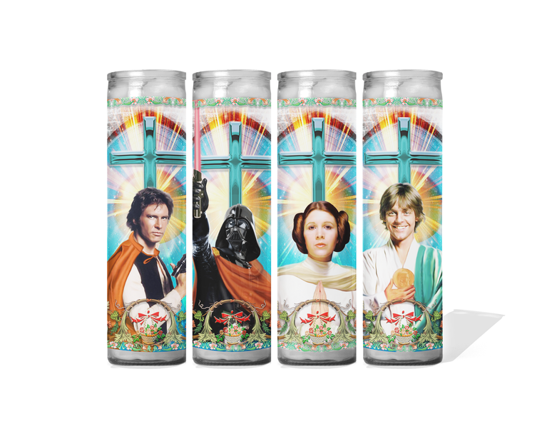 star wars celebrity prayer candle